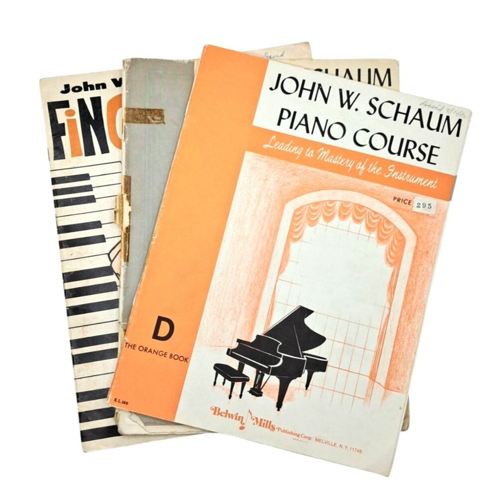 Vintage John W. Schaum Piano Course & Fingerpower Instructional Books Set‎